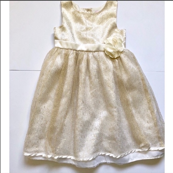 Youngland Dresses Youngland Gold Cream Girls Dress Size 5 A2 Poshmark